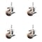 Service Caster 3 Inch 316SS High Temp Glass Filled Nylon 1/2 Inch Threaded Stem Caster Set Brake SS316TS20S314-GFNSHT-TLB-121315-4 - alternate 1